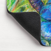 Een bijen en vergeet-me-niet-bloemen muismat (Hoek)