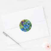 Een bijen en vergeet-me-niet-bloemen ronde sticker (Envelop)