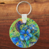 Een bijen en vergeet-me-niet-bloemen sleutelhanger (Voorkant)