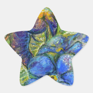 Een bijen en vergeet-me-niet-bloemen ster sticker