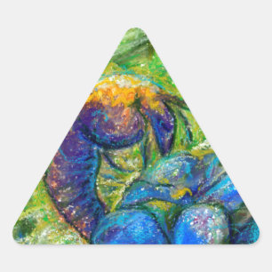 Een bijen en vergeet-me-niet-bloemen sticker