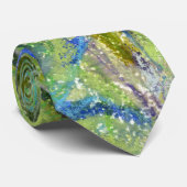 Een bijen en vergeet-me-niet-bloemen stropdas (Opgerold)