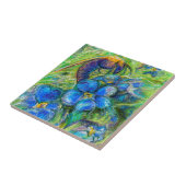 Een bijen en vergeet-me-niet-bloemen tegeltje (Zijkant)