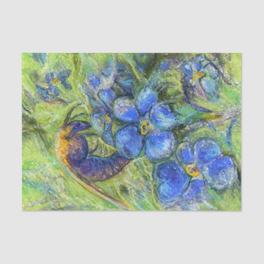 Een bijen en vergeet-me-niet-bloemen tissuepapier (Voorkant)