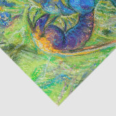 Een bijen en vergeet-me-niet-bloemen tissuepapier (Detail)