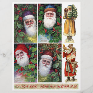 Een bijpassende set van Victoriaans Santa Portrait