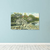 Een bijtende brug op de kledingschaal van Perkins Canvas Afdruk (Insitu (Houten vloer))