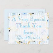 Een bijzonder baby shower dank u briefkaart (Voorkant / Achterkant)