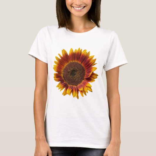 Een bijzondere zonnebloem in Sinaasappel T-shirt (Voorkant)