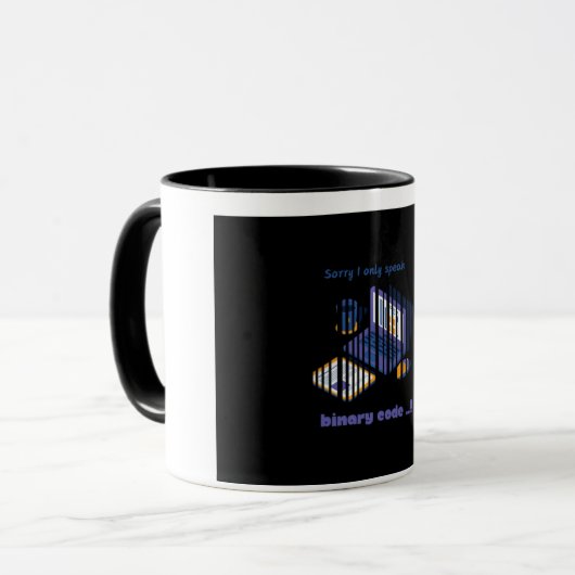 Een binaire code mok (Voorkant links)