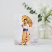 Een Birmese dame Briefkaart (Staand voorkant)