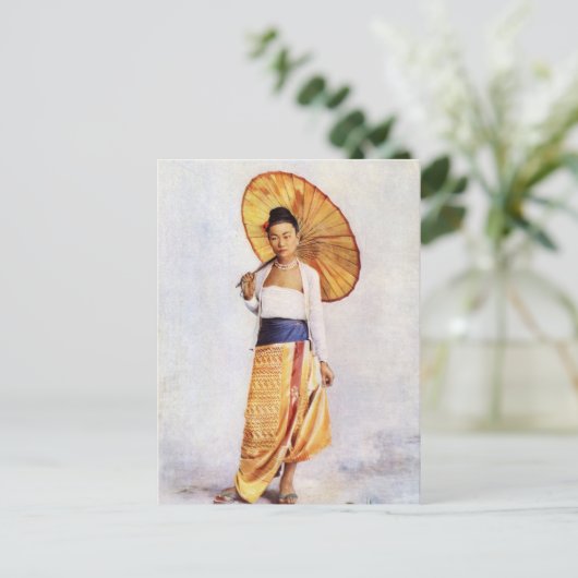 Een Birmese dame Briefkaart (Staand voorkant)