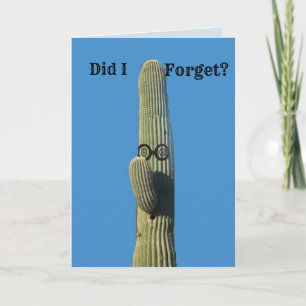 Een 'Birthday Cactus'-Humor vergeten Kaart