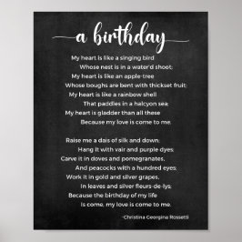 Een Birthday Poem Black en White Poster
