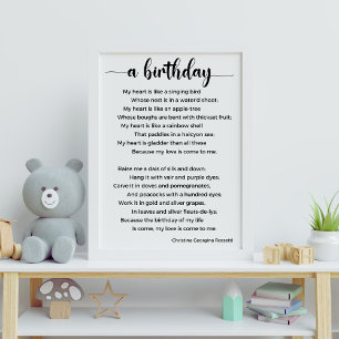 Een Birthday Poem van Christina Georgina Rossetti Poster