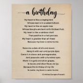 Een Birthday Poem Vintage Poster (Voorkant)