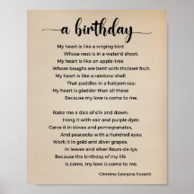 Een Birthday Poem Vintage Poster