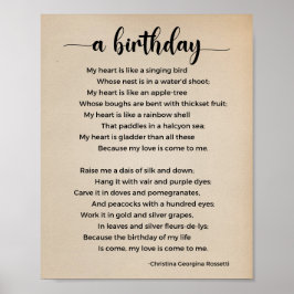 Een Birthday Poem Vintage Poster