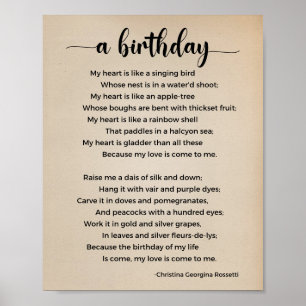 Een Birthday Poem Vintage Poster