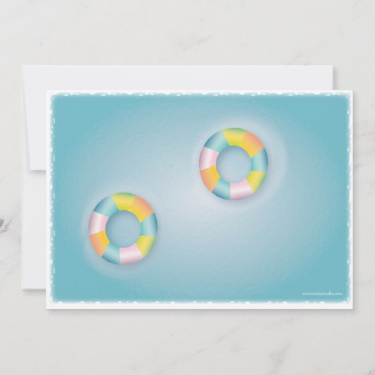 Een 'Birthday Pool Party Floating Tubes' in het wa Kaart (Achterkant)