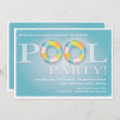 Een 'Birthday Pool Party Floating Tubes' in het wa Kaart (Voorkant / Achterkant)