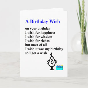 Een Birthday Wish - een grappig verjaardagsgedicht Kaart