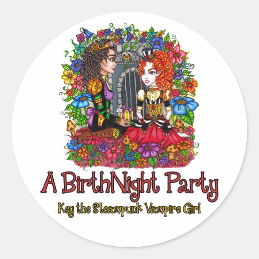 Een BirthNight Party Sticker (Voorkant)