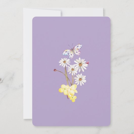 Een Bit Boho Floral Sunny Wedding Uitnodiging (Achterkant)