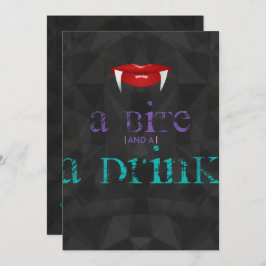 Een Bite en een Drink Adult Halloween Party nodige Kaart