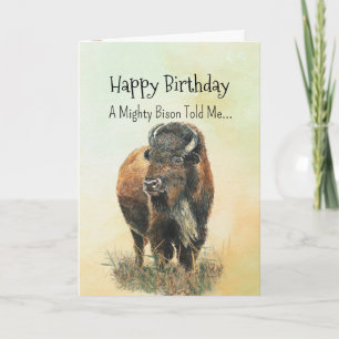 Een Bizon Buffalo Persoonlijkheid Verjaardag Leuke Kaart