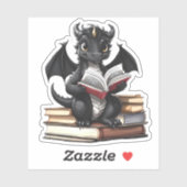 Een Black Dragon Reading Sticker (Vel)