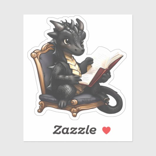 Een Black Dragon Reading Sticker (Vel)