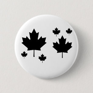 Een Black Maple Leaf Graphic, Canada, Canadees, es Ronde Button 5,7 Cm