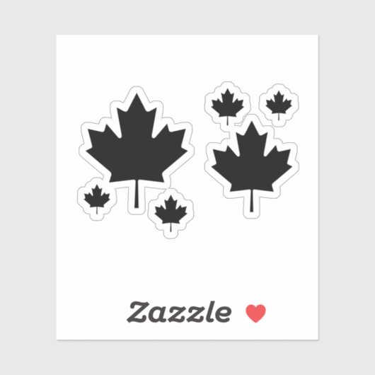 Een Black Maple Leaf Graphic, Canada, Canadees, es Sticker (Vel)