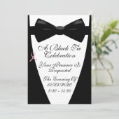 Een Black Stropdas Cancer Awareness Event Kaart (Staand voorkant)
