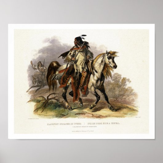 Een Blackfoot Indiaan op Horseback, bord 19 van Vo Poster (Voorkant)