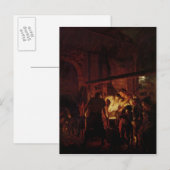 Een Blacksmith-winkel, 1771 Briefkaart (Voorkant / Achterkant)
