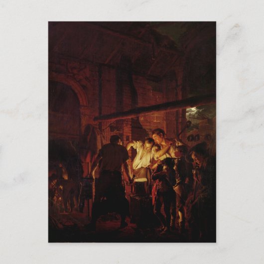 Een Blacksmith-winkel, 1771 Briefkaart (Voorkant)