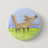 een bladerende hond. ronde button 5,7 cm (Voorkant)