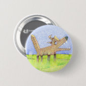 een bladerende hond. ronde button 5,7 cm (Voorkant /achterkant)