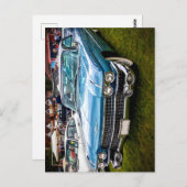 Een blauw 1959 Cadillac Eldorado Biarritz. Briefkaart (Voorkant / Achterkant)