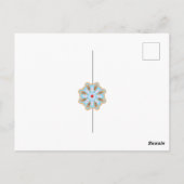 Een blauw-bruine bloem met een rood centrum briefkaart (Achterkant)