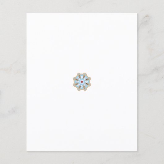 Een blauw-bruine bloem met een rood centrum flyer (Achterkant)