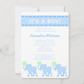 Een blauw circusBaby shower is Schattig Kaart (Voorkant)