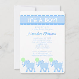 Een blauw circusBaby shower is Schattig Kaart