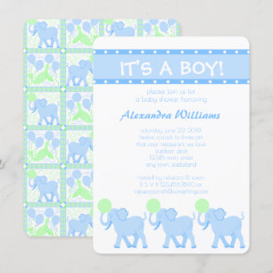 Een blauw circusBaby shower is Schattig Kaart