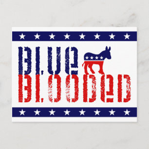een blauw democratisch land . briefkaart