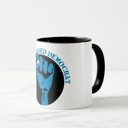 een blauw democratisch land . mok (Voorkant rechts)