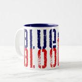 een blauw democratisch land . tweekleurige koffiemok (Voorkant links)