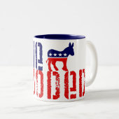 een blauw democratisch land . tweekleurige koffiemok (Voorkant rechts)